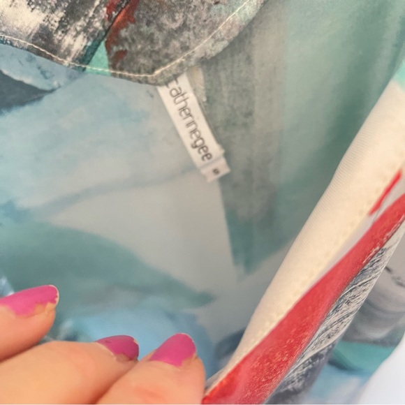 Catherine Gee 100% Silk Abstract Sleeveless Maxi Dress Size Small $405 - Picture 8 of 9